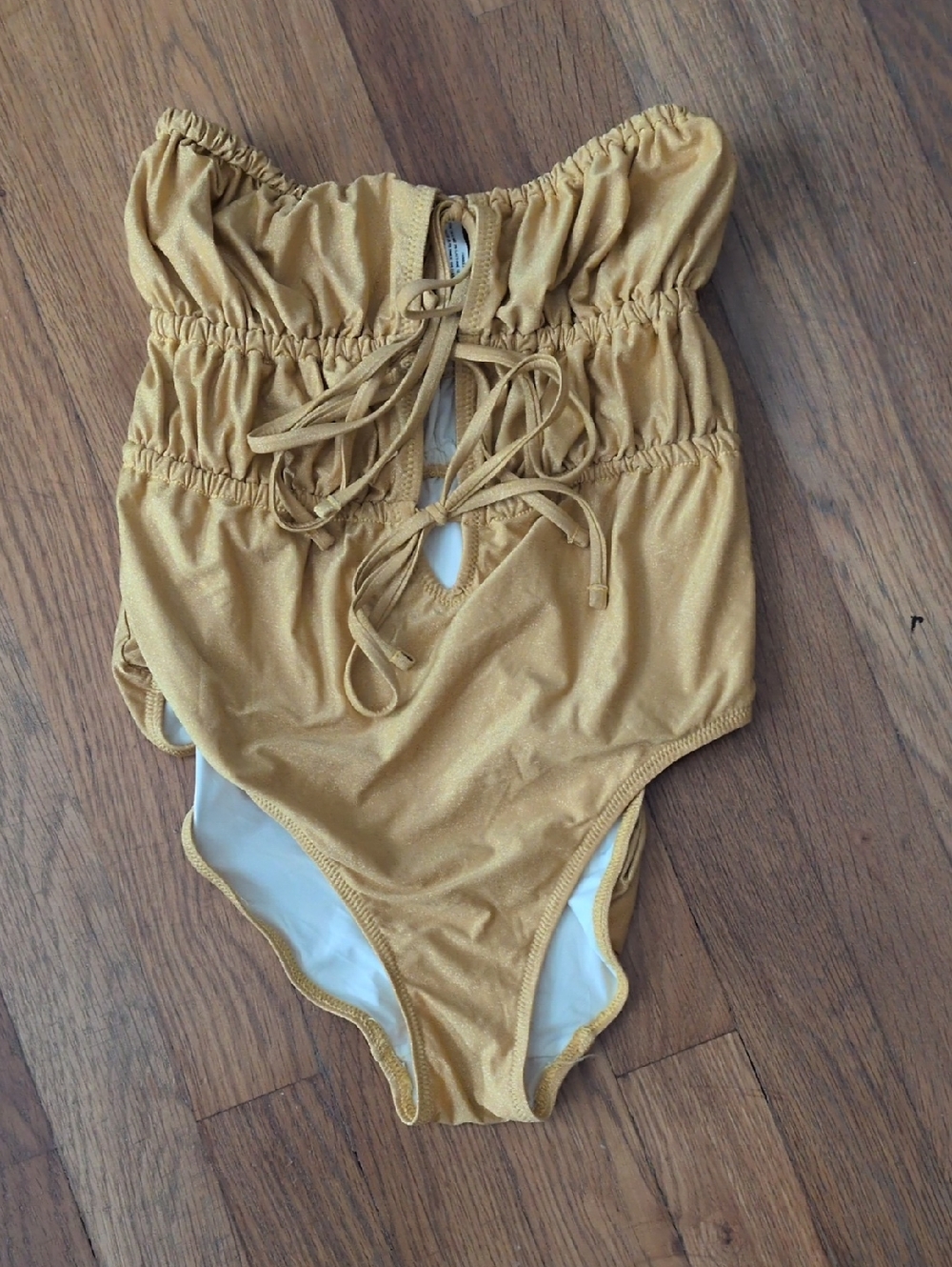 SOLID & STRIPED Mustard One-Piece Swimsuit